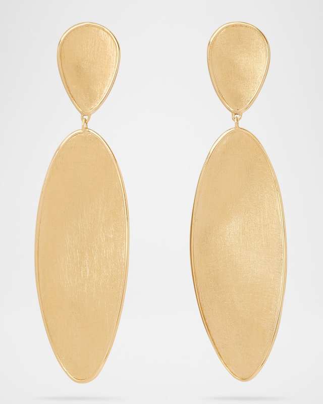 18K Yellow Gold Lunaria Twist Double Drop Earrings